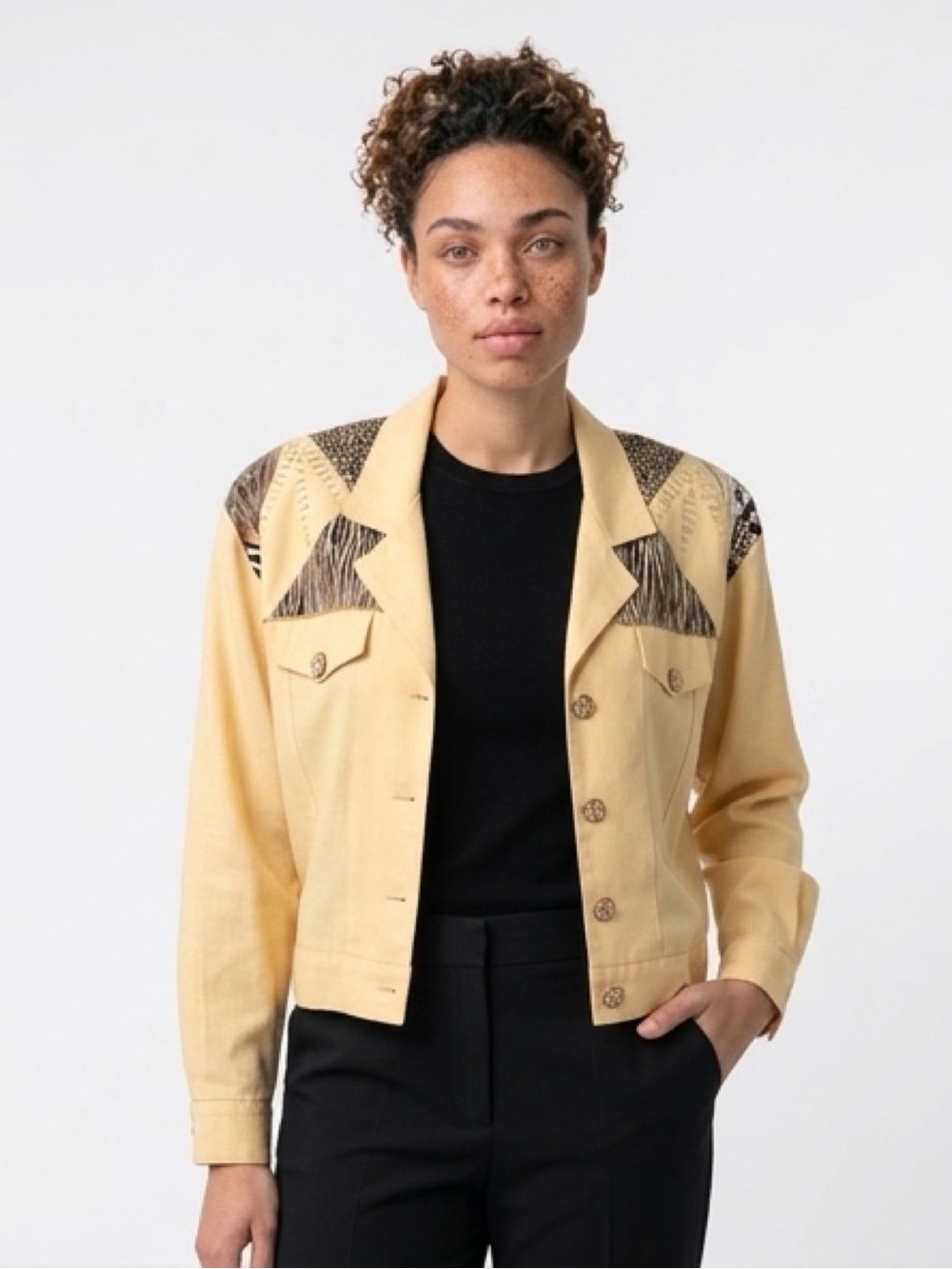 Vintage City Girl By Nancy Bolton Animal Print Jacket Like New! Size Medium